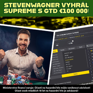 Fortuna Poker: Českou smršť tref korunoval StevenWagner vítězstvím v Supreme €100 000 GTD! Fortuna Poker: Českou smršť tref korunoval StevenWagner vítězstvím v Supreme €100 000 GTD!