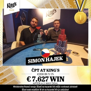 King's Prague: Šampionem červnové ČPT se stal Šimon Hájek za skoro 200.000 Kč! King's Prague: Šampionem červnové ČPT se stal Šimon Hájek za skoro 200.000 Kč!