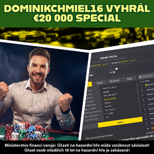 Online poker: Fortuna Ligu ovládli PRizek a EasyWithAce. DominikChmiel16 vyhrál €20 000 Special Online poker: Fortuna Ligu ovládli PRizek a EasyWithAce. DominikChmiel16 vyhrál €20 000 Special