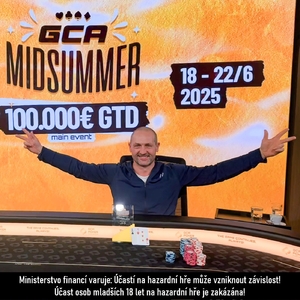 GCA Midsummer v Grand Casinu Aš: €100 000 rozděleno! Češi byli u toho GCA Midsummer v Grand Casinu Aš: €100 000 rozděleno! Češi byli u toho