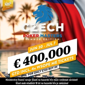 Czech Poker Masters: V Rozvadově se bude hrát o 400.000€. Festival začíná 30. června