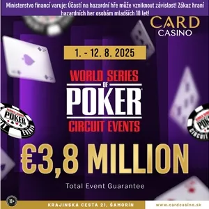 Card Casino Šamorín: 1. srpna startuje festival World Series Of Poker Circuit Card Casino Šamorín: 1. srpna startuje festival World Series Of Poker Circuit