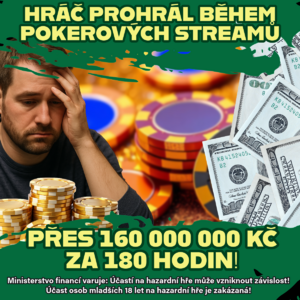 To nechceš! Hráč prohrál během pokerových streamů přes 160 000 000 Kč za 180 hodin! To nechceš! Hráč prohrál během pokerových streamů přes 160 000 000 Kč za 180 hodin!