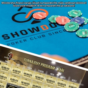 Září v Showdown Poker Clubu: Narozeninové oslavy i ďábelská garance 666 000 Kč v pekelném speciálu! Září v Showdown Poker Clubu: Narozeninové oslavy i ďábelská garance 666 000 Kč v pekelném speciálu!