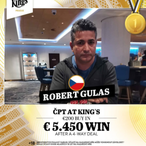King's Prague: šampionem zářijové České Pokerové Tour je Robert Guláš
