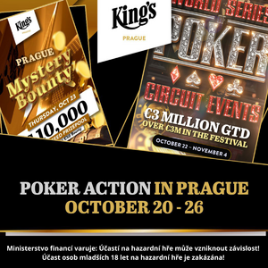 King' Prague: začátečnické pondělí, tajemný čtvrtek i WSOPC Mini Main Event