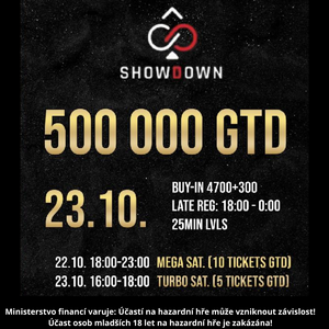 Showdown Poker Club: Event s nejvyšší garancí měsíce se blíží, Showdown 500k GTD již ve čtvrtek!