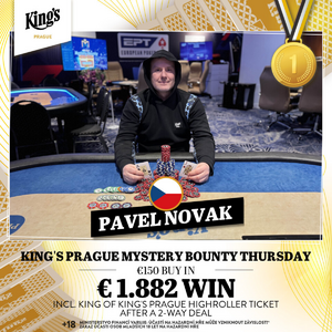 King's Prague: Pavel Novák znovu úspěšný na Mystery Bounty Thursday, tentokrát bere zlato!