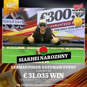 King’s Resort: Milan Dohňanský dealistou v ME German Poker Days, vítězem je Narozhny