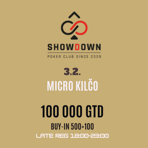 Showdown Mikro Kilčo: 100K GTD za pouhých 600 Kč již dnes!