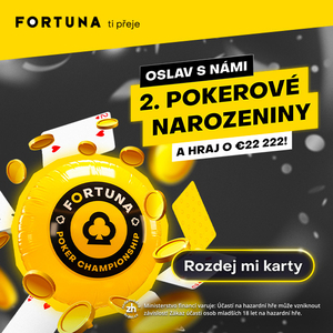 Fortuna Poker slaví a vy si můžete urvat podíl z historického balíku peněz