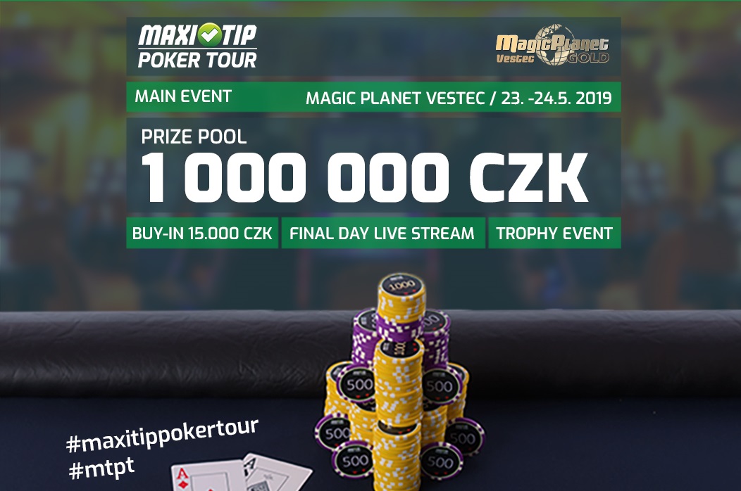 Vestecká MaxiTip Poker Tour o 1.000.000 Kč začíná již dnes Vestecká MaxiTip Poker Tour o 1.000.000 Kč začíná již dnes