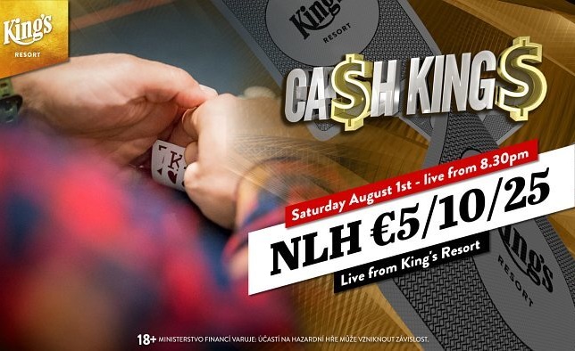 ŽIVĚ: Přímý přenos sobotních Cash King's, hraje se €5/€10/€25 NLHE ŽIVĚ: Přímý přenos sobotních Cash King's, hraje se €5/€10/€25 NLHE