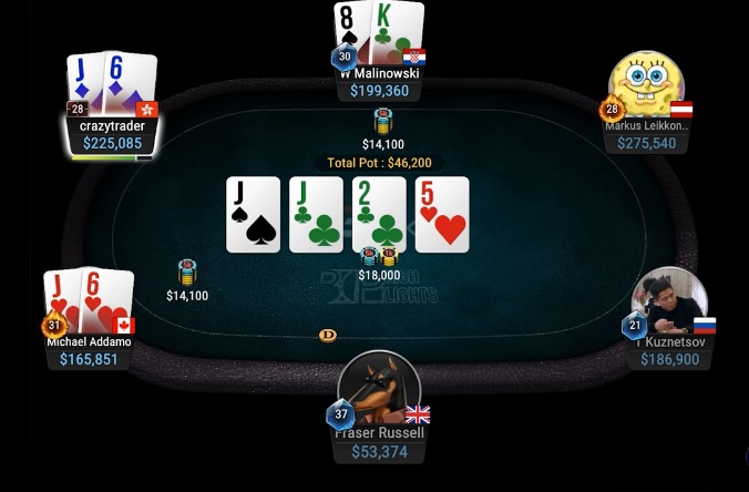 Kuznetsov, Malinowski, Addamo. Záznam $500/$1.000/$2.000 cash game (5) Kuznetsov, Malinowski, Addamo. Záznam $500/$1.000/$2.000 cash game (5)